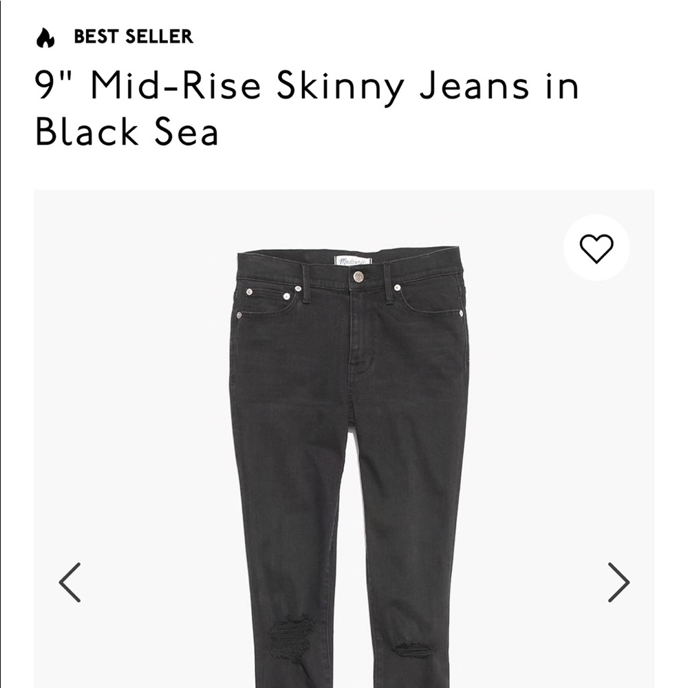 Practically new!! Madewell 9 inch skinny Black Sea